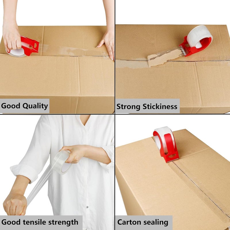 CHUANGSEED 6-Pack Clear Packing Tape with Dispenser -2.7mil x 1.88" x 55Y Heavy Duty Packing Tape for Moving Boxes-Moving Tape Strong Adhesive Packaging Tape - Image 3